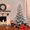 6.5ft. Pre-Lit Flocked Aspen Fir Artificial Christmas Tree, Clear Lights
